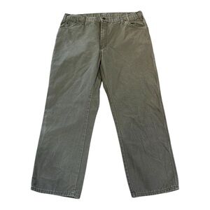 Dickies Canvas Carpenter Work Pants Army Green Retro Y2K Baggy Men’s Sz 40X30